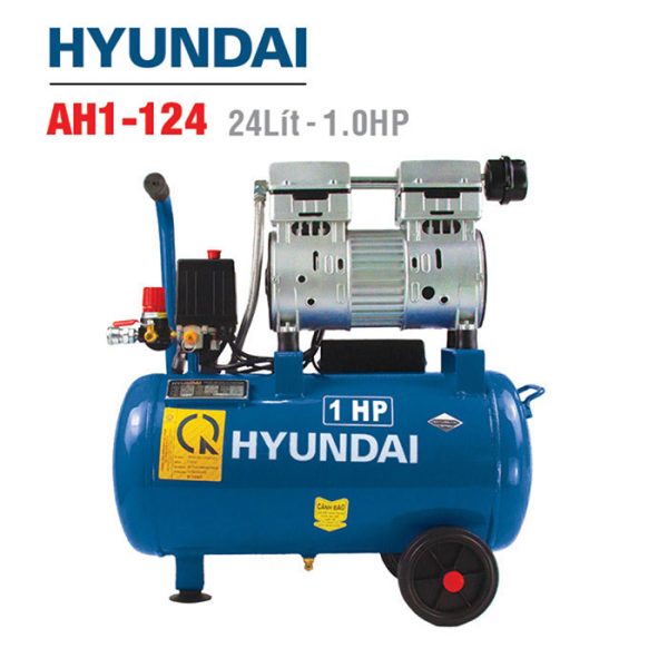 MÁY NÉN KHÍ KHÔNG DẦU HYUNDAI AH1-124 (24L)